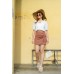 Side Drawstring Cotton Skirt